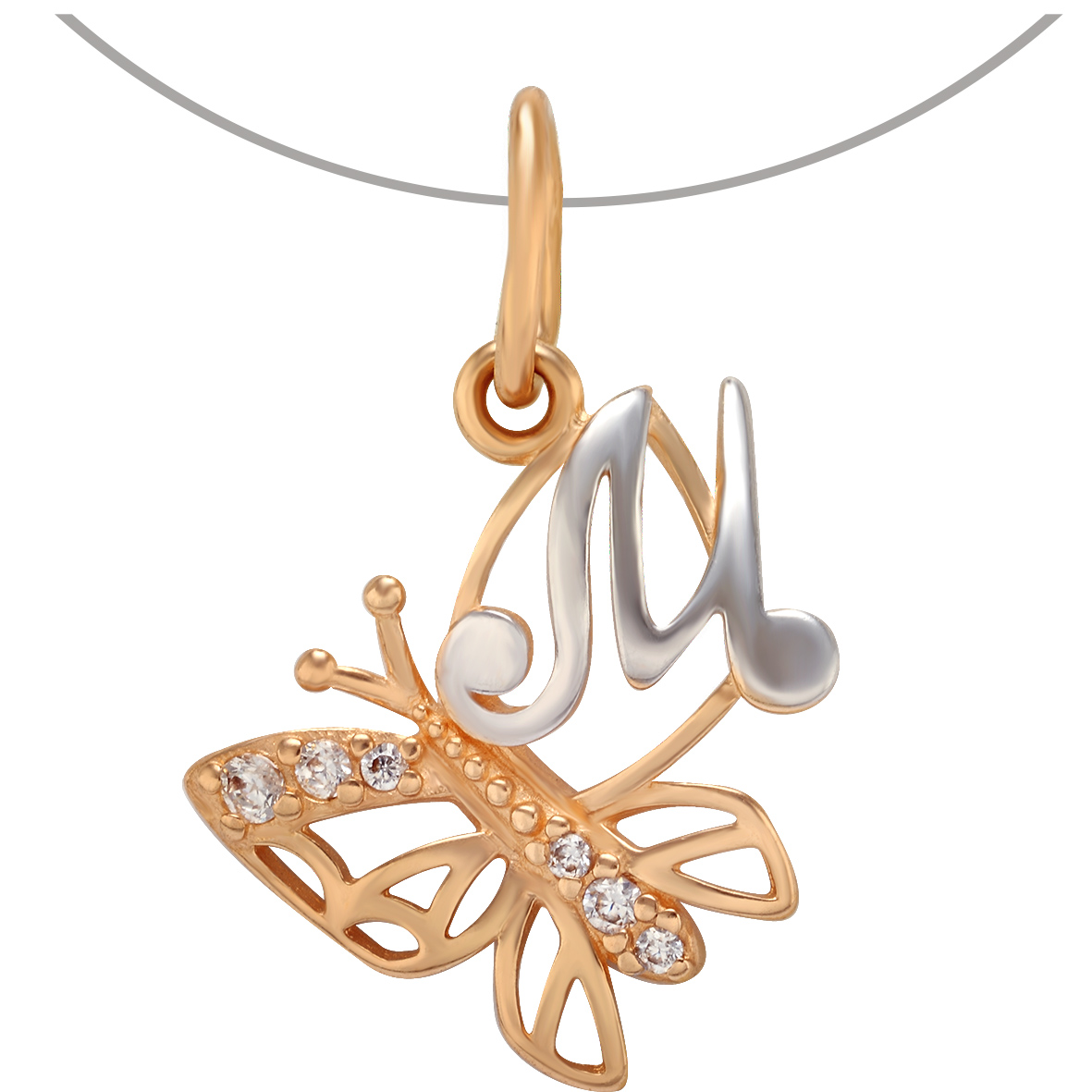 

Золотая подвеска "М" с фианитами Tango Jewellery Company 150345