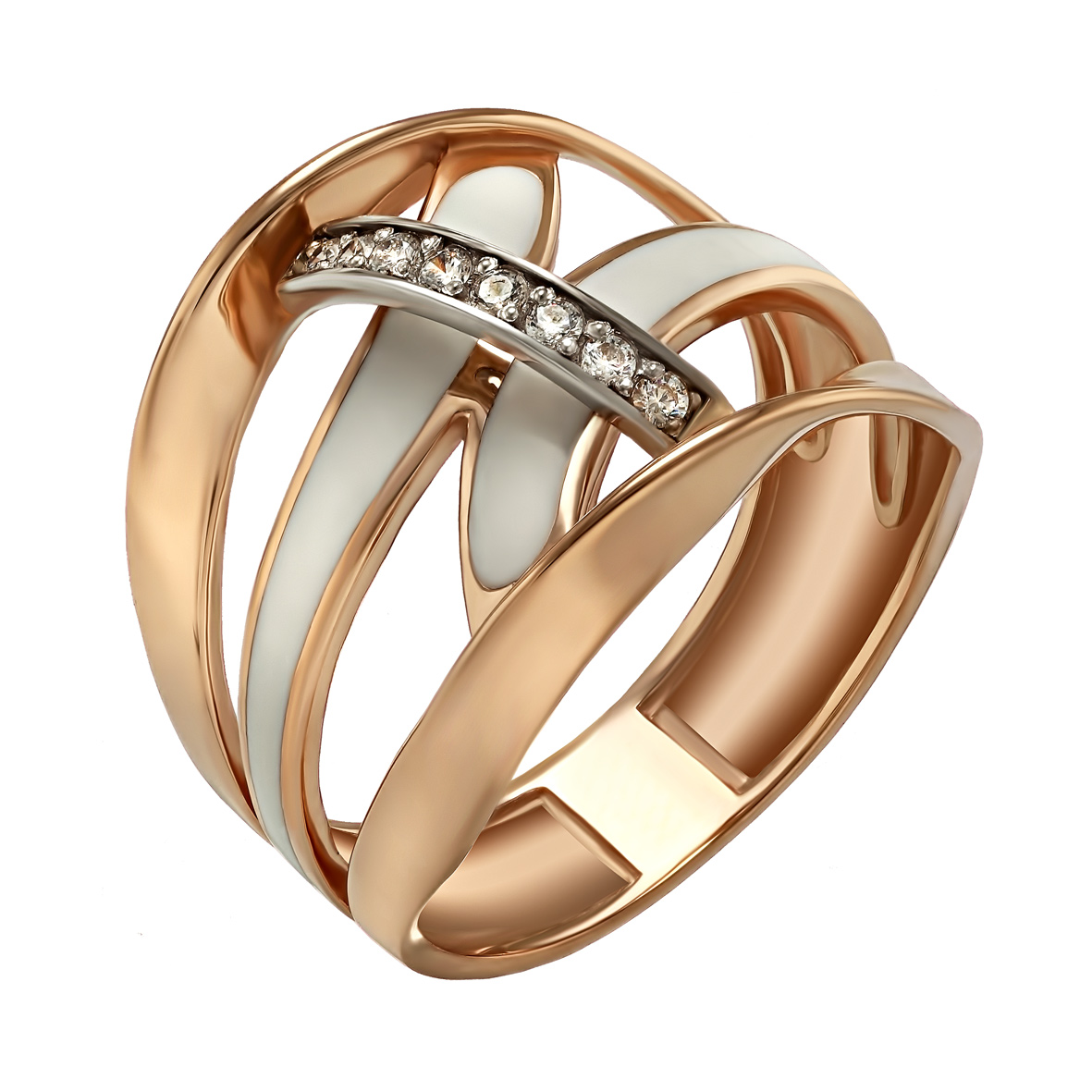 

Золотое кольцо с фианитами и эмалью Tango Jewellery Company 330127Е размер 19.5