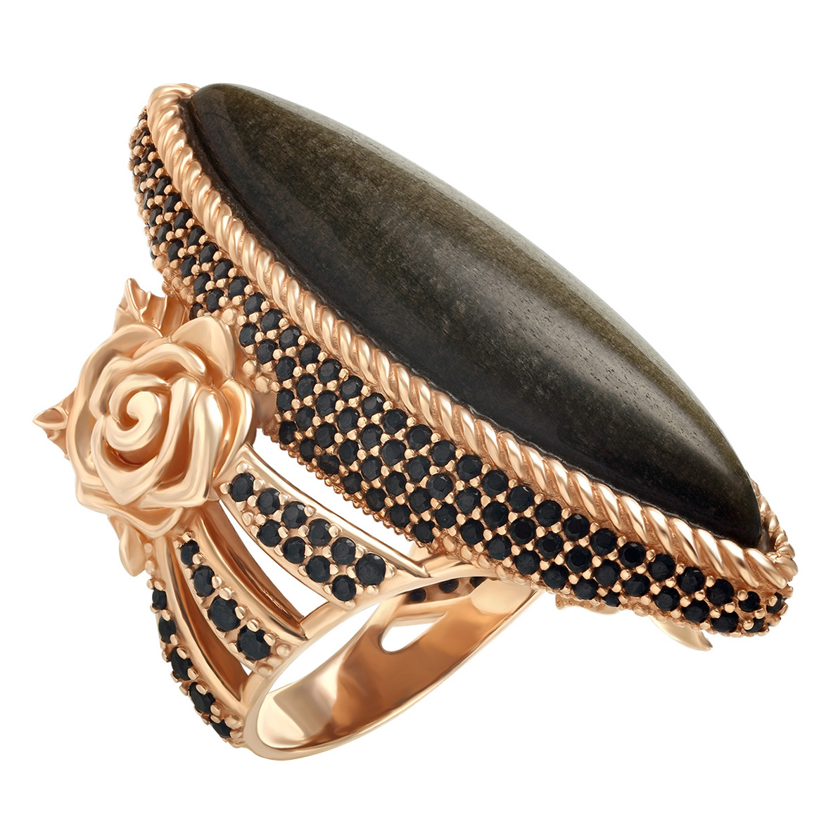 

Золотое кольцо с агатом и фианитами Tango Jewellery Company 369583 размер 17
