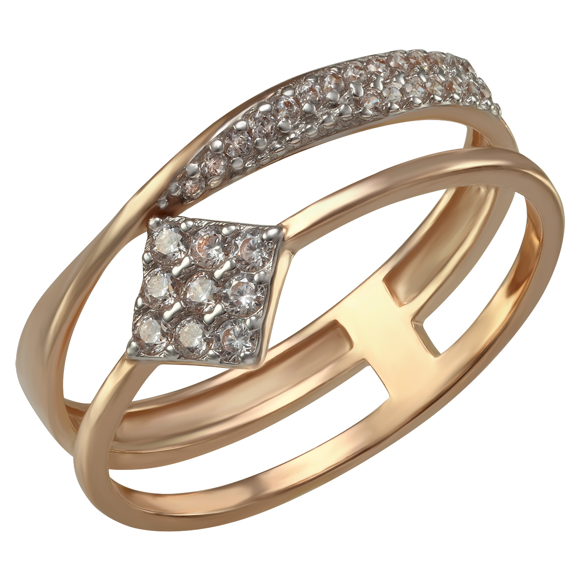 

Золотое кольцо с фианитами Tango Jewellery Company 380397 размер 19