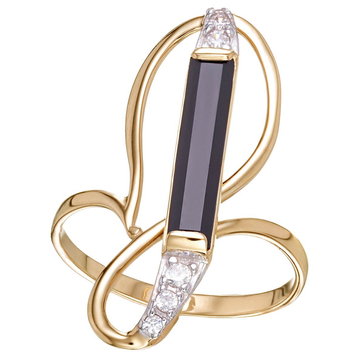 

Золотое кольцо с агатом и фианитами Tango Jewellery Company 369503 размер 17