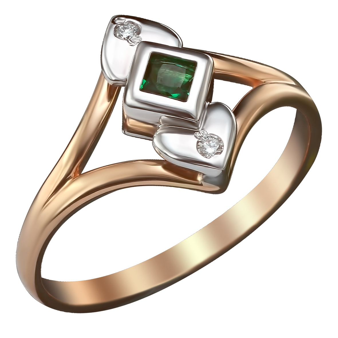 

Золотое кольцо с бриллиантами и изумрудом Tango Jewellery Company 752641 размер 17.5