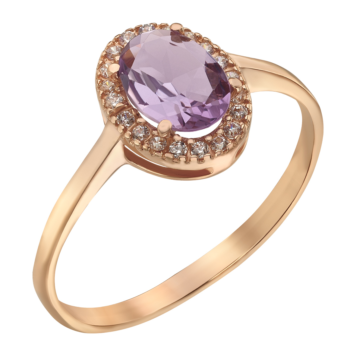 

Золотое кольцо с аметистом и фианитами Tango Jewellery Company 363665 размер 17.5