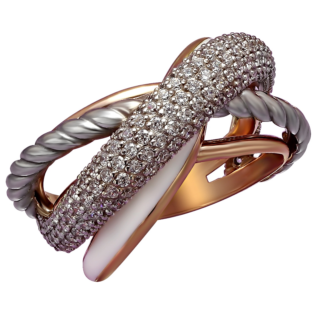 

Золотое кольцо с фианитами и эмалью Tango Jewellery Company 330139Е размер 19.5