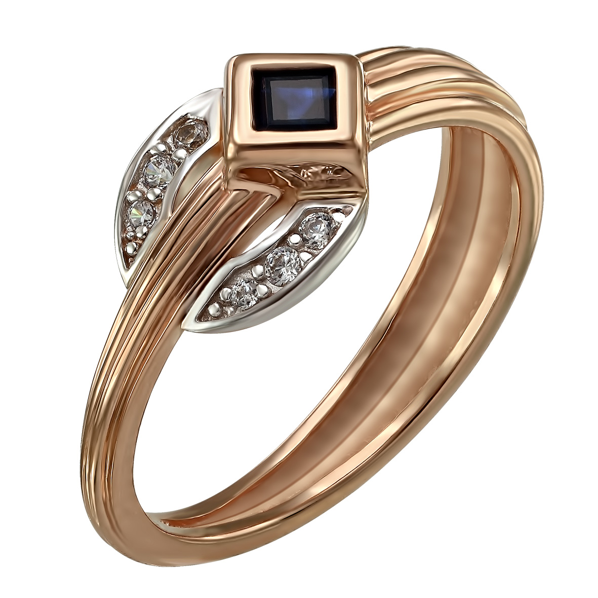 

Золотое кольцо с сапфиром и фианитами Tango Jewellery Company 372757 размер 17