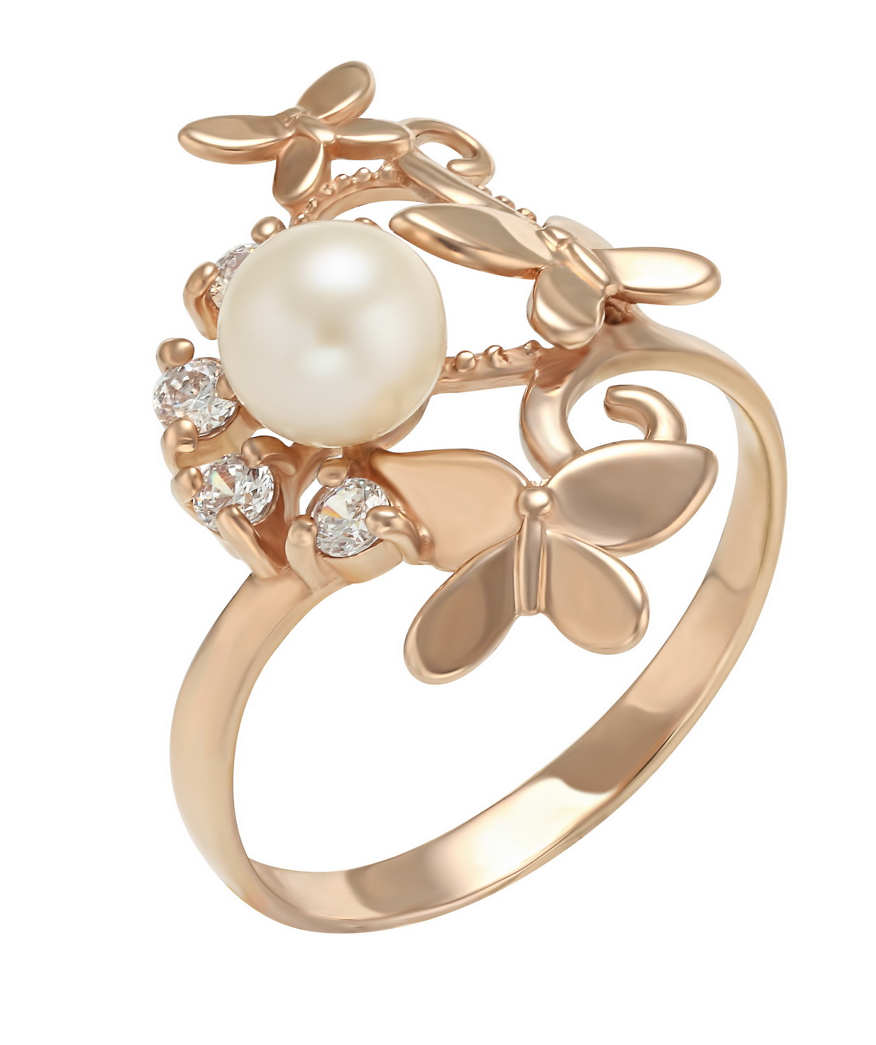 

Золотое кольцо с жемчугом и фианитами Tango Jewellery Company 380208 размер 18.5