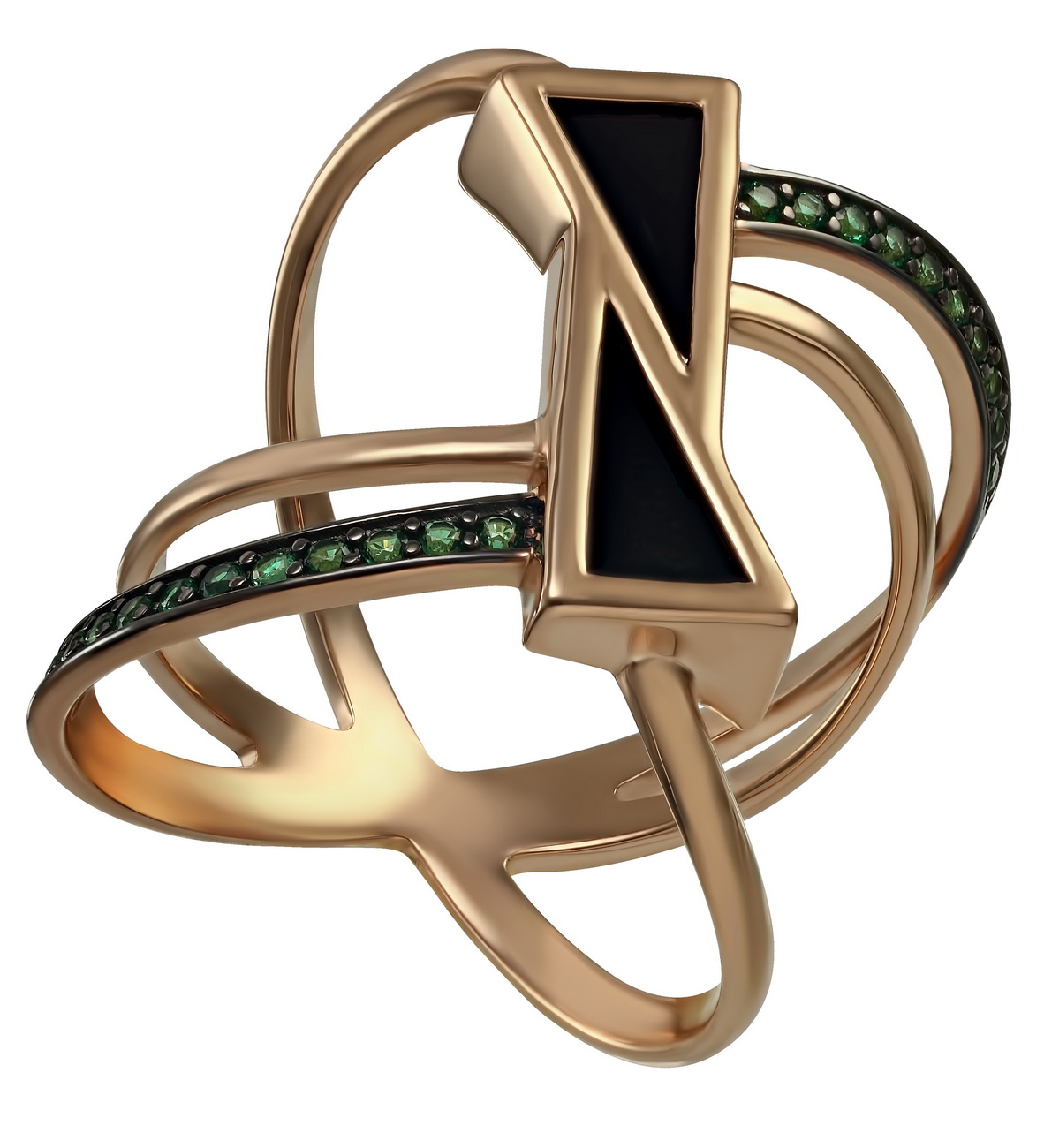 

Золотое кольцо с агатом и фианитами Tango Jewellery Company 369604 размер 19