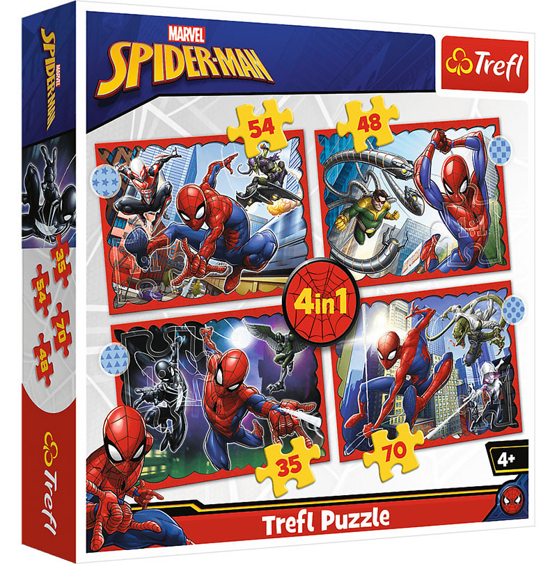 Пазли Trefl 4 в 1 - Героїчний Спайдермен / Disney Marvel Spiderman, 35 ...
