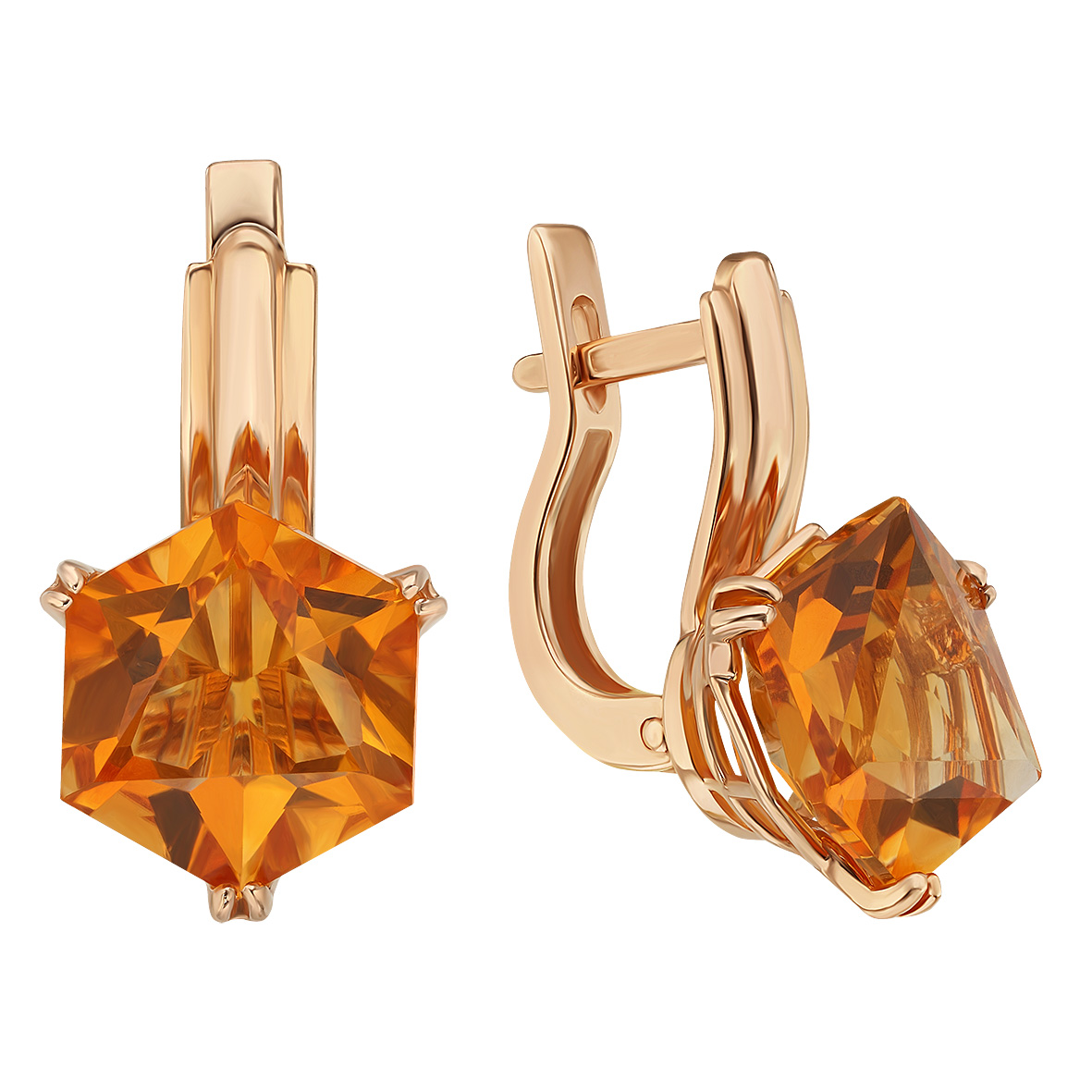 

Золотые серьги с цитрином Tango Jewellery Company 449779