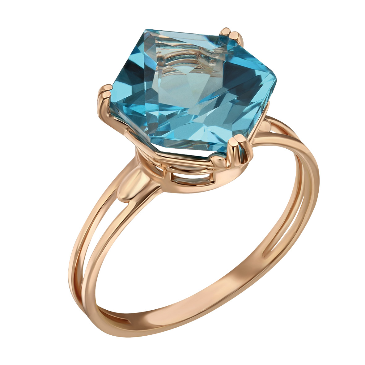 

Золотое кольцо с голубым топазом Tango Jewellery Company 361682 размер 17