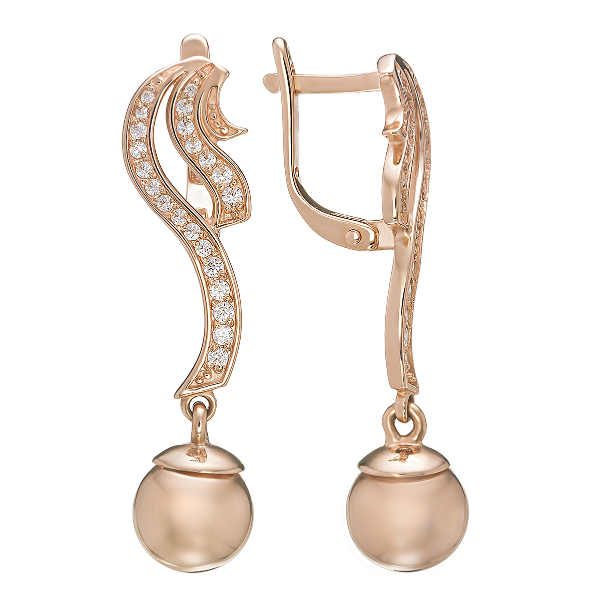

Золотые серьги с фианитами Tango Jewellery Company 420957