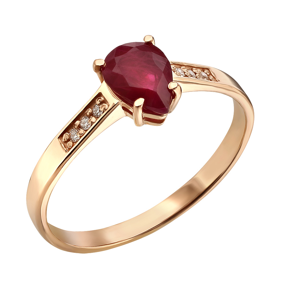 

Золотое кольцо с рубином и фианитами Tango Jewellery Company 365710 размер 17