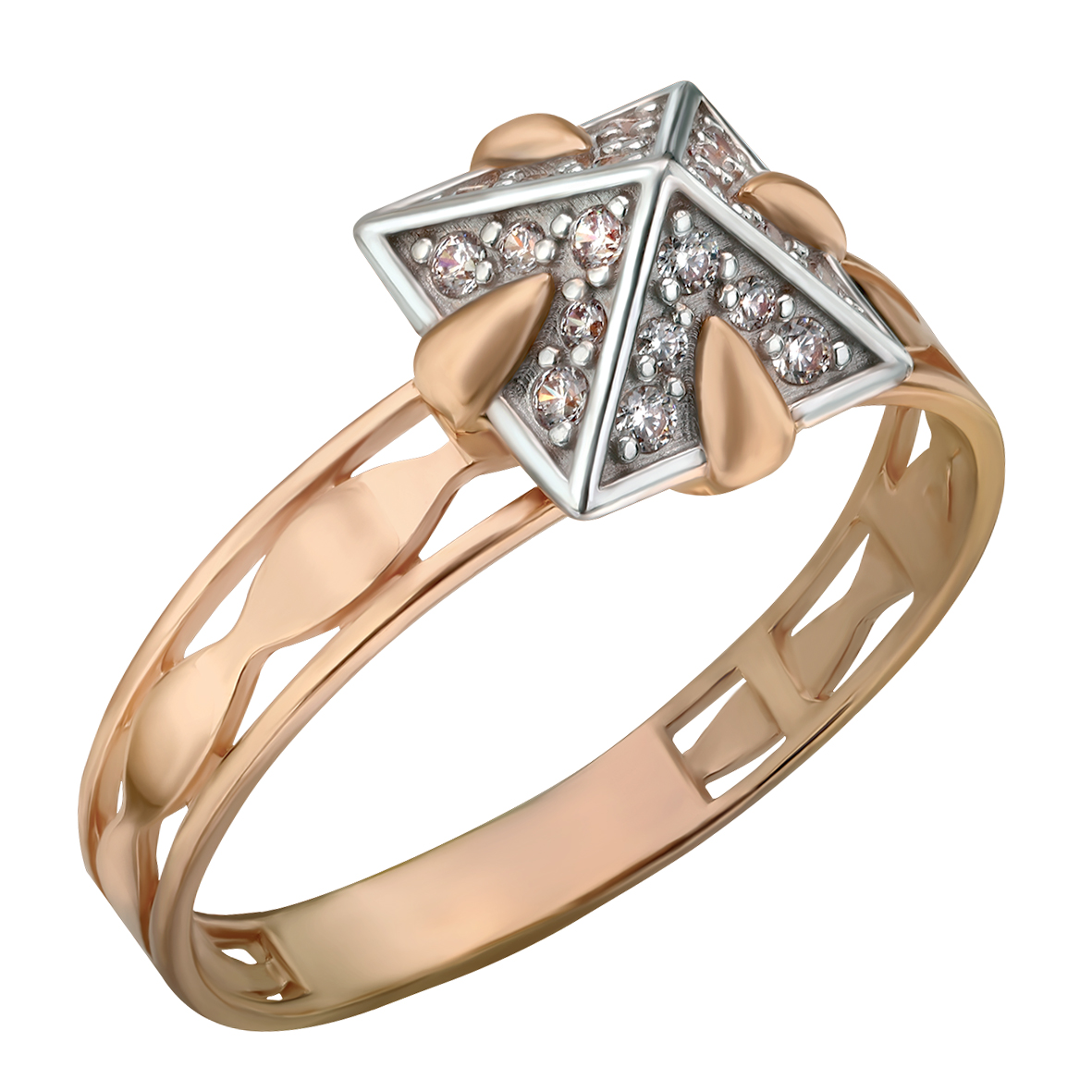 

Золотое кольцо с фианитами Tango Jewellery Company 380509 размер 19