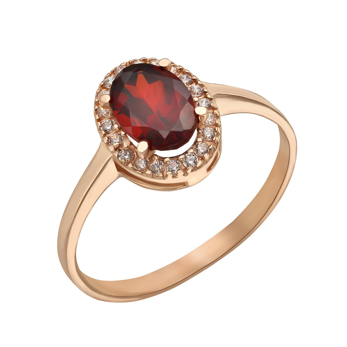 

Золотое кольцо с гранатом и фианитами Tango Jewellery Company 364665 размер 17