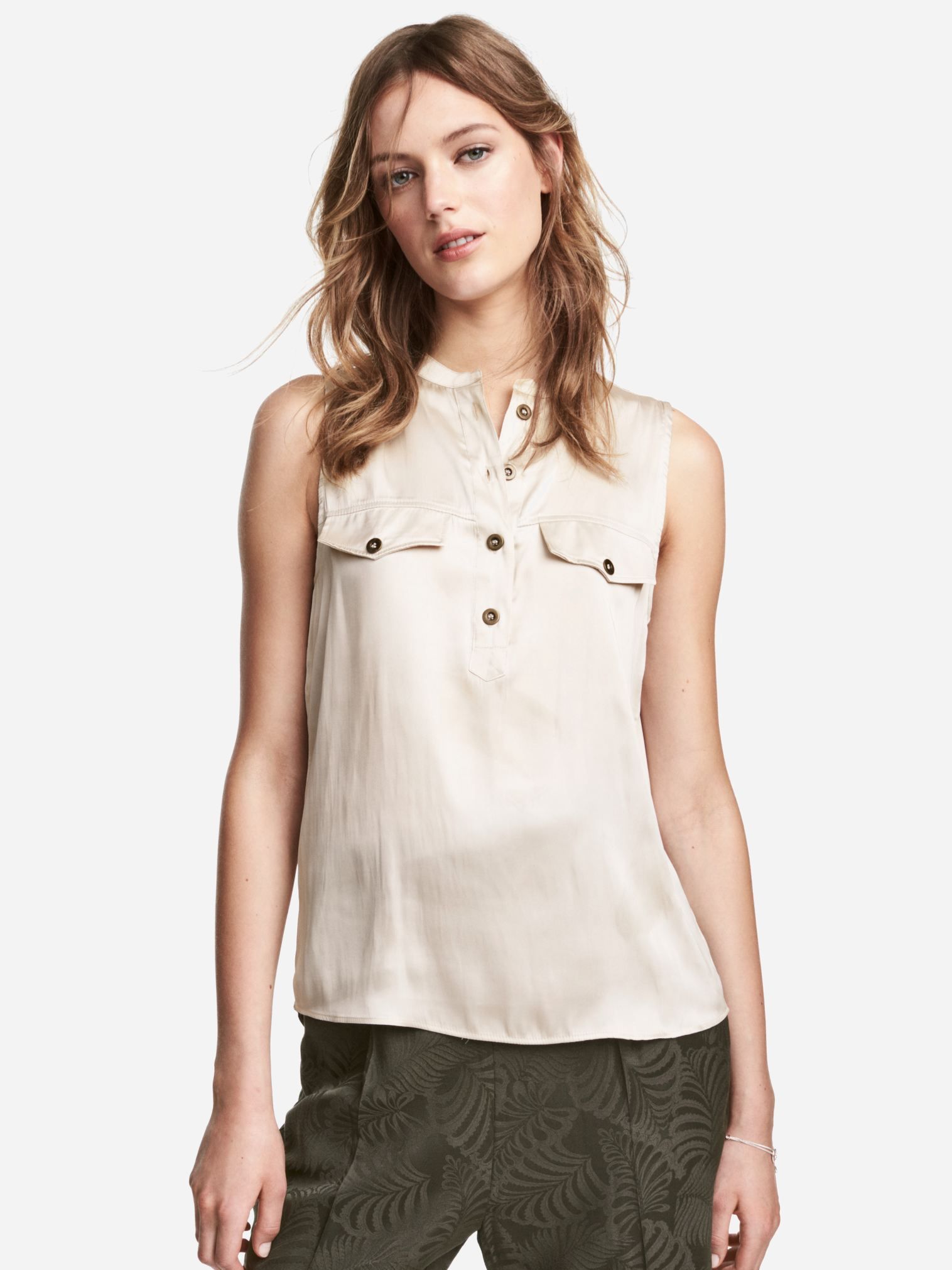 

Топ H&M 0497856-5  Светло-бежевый, Топ H&M 0497856-5 36 Светло-бежевый