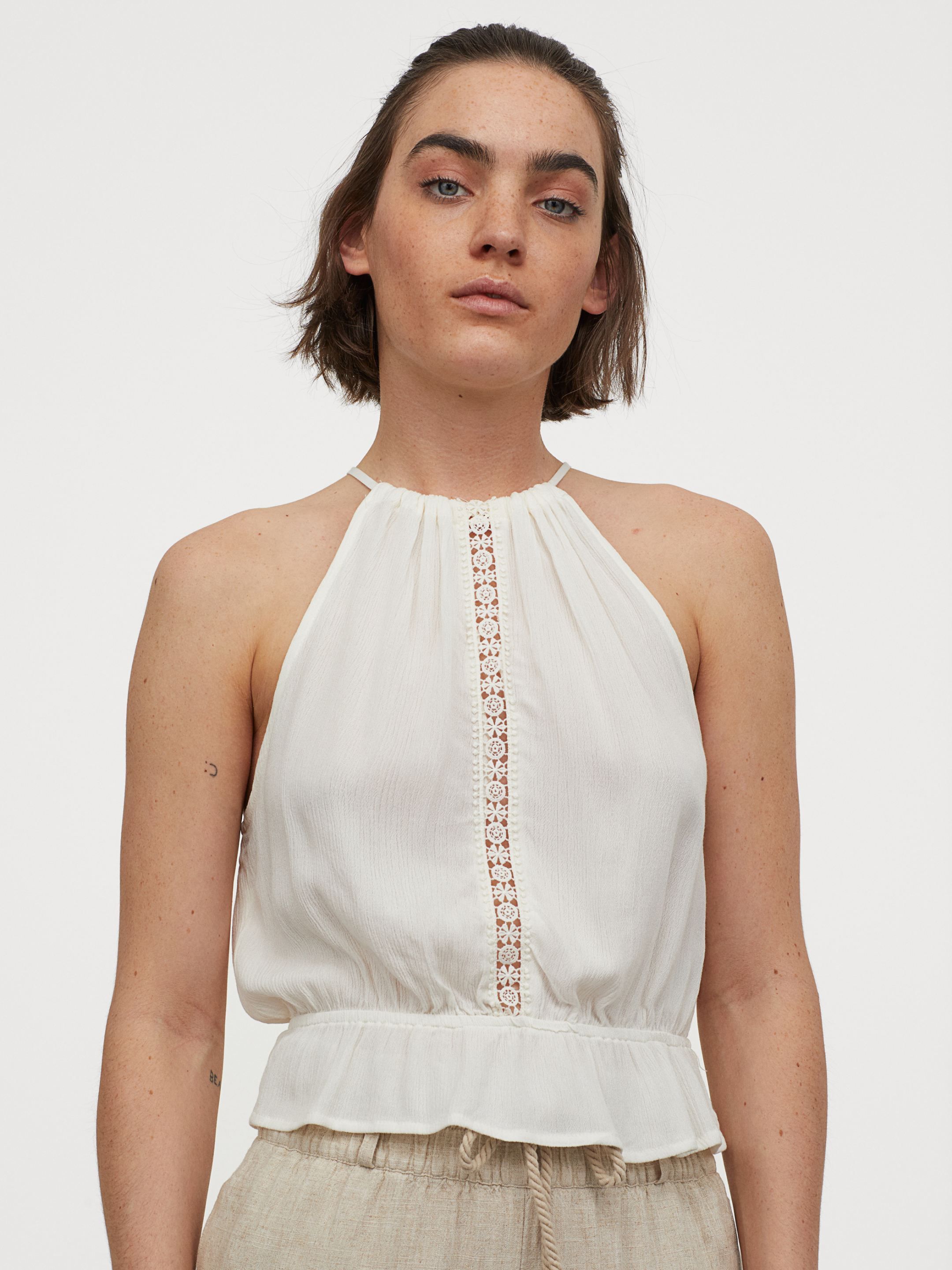 

Топ H&M 0723173-9  Кремовый, Топ H&M 0723173-9 34 Кремовый