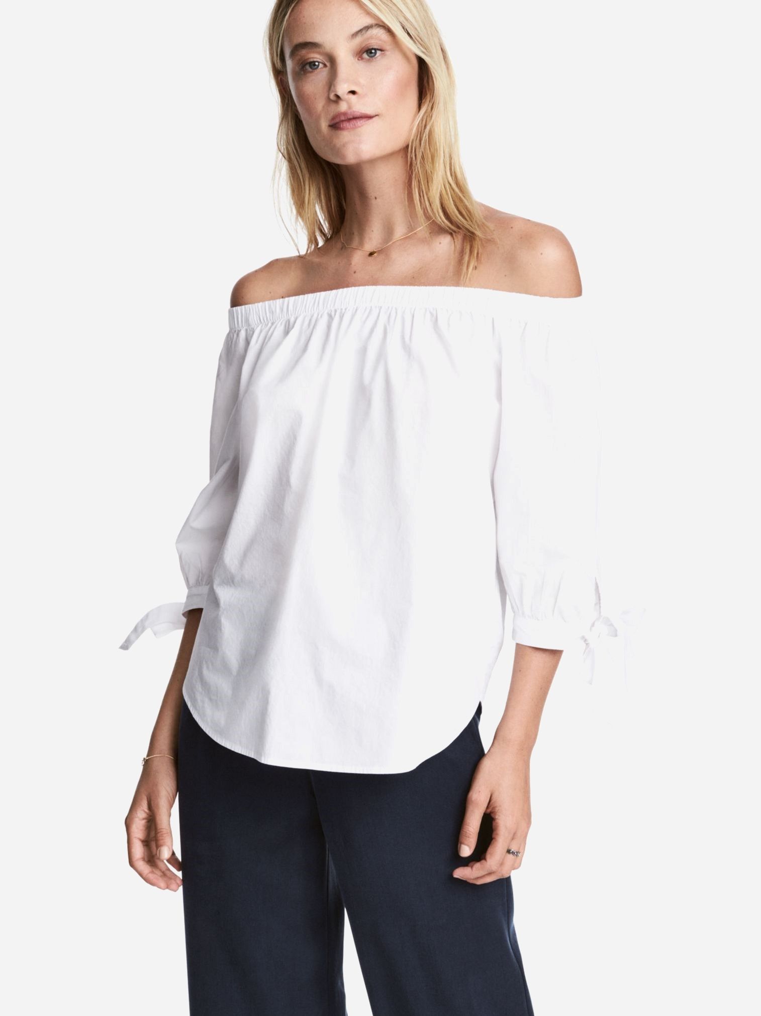 

Блуза H&M 4719625RP21  Белая, Блуза H&M 4719625RP21 38 Белая