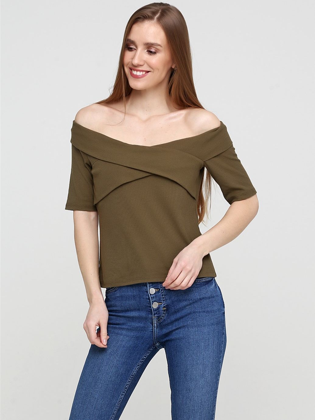 

Топ H& 444284  Хаки, Топ H&M 444284 M Хаки