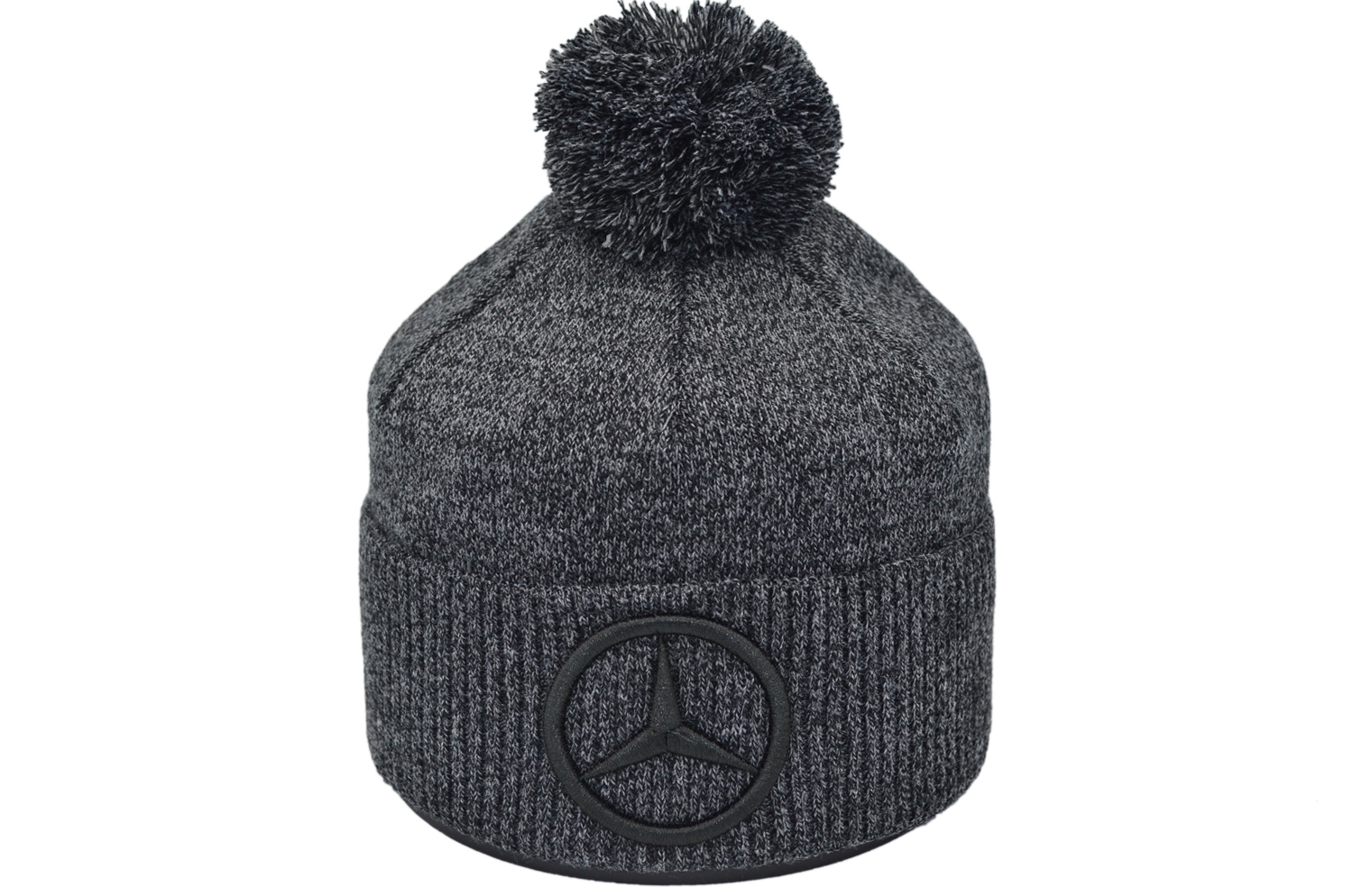 

Шапка з помпоном Flexfit Mercedes 55-59 см серый меланж (F-0918-609)