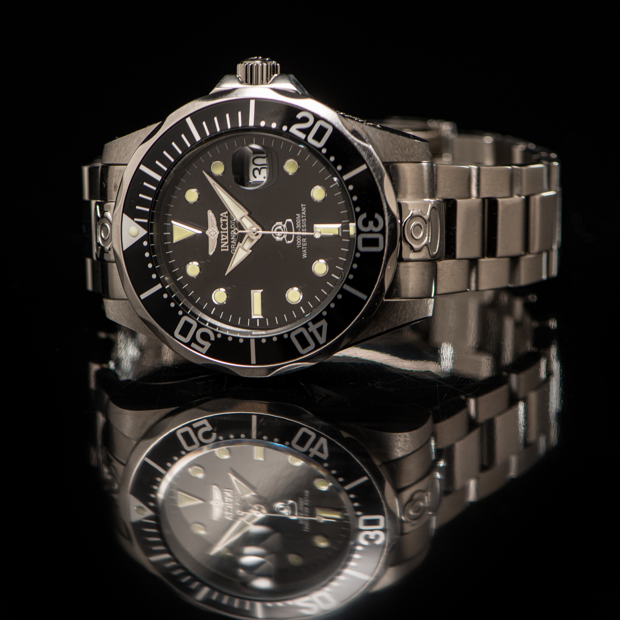 

Мужские механические часы Инвикта Grand Diver Black 3044 в стиле Rolex