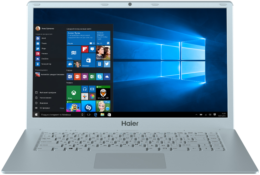 

Ноутбук Haier U1520EM; 15.6" FullHD IPS LED матовый / Intel Celeron N4020 (1.1 - 2.8 ГГц) / RAM 4 ГБ / eMMC 64 ГБ / Intel UHD Graphics 600 / нет ОП / Wi-Fi / BT / веб-камера / Windows 10 Home / 1.5 кг / серебристый