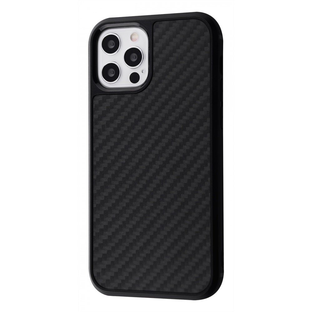 

Чехол PRC Carbon Leather Case iPhone 12/12 Pro black Черный