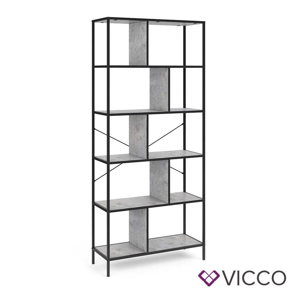 

Cтеллаж лофт 180х80, Vicco Fyrk, цвет бетон