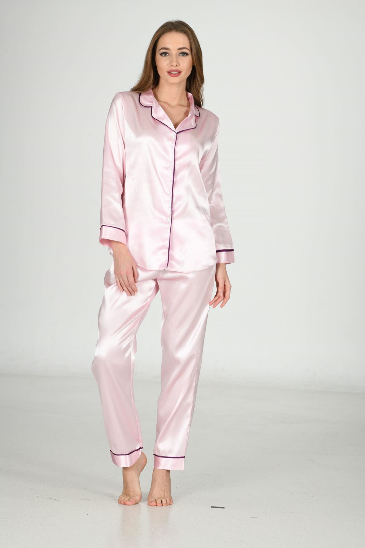 

Жіноча піжама з довгим рукавом Sistina 1625 Рожева S-M