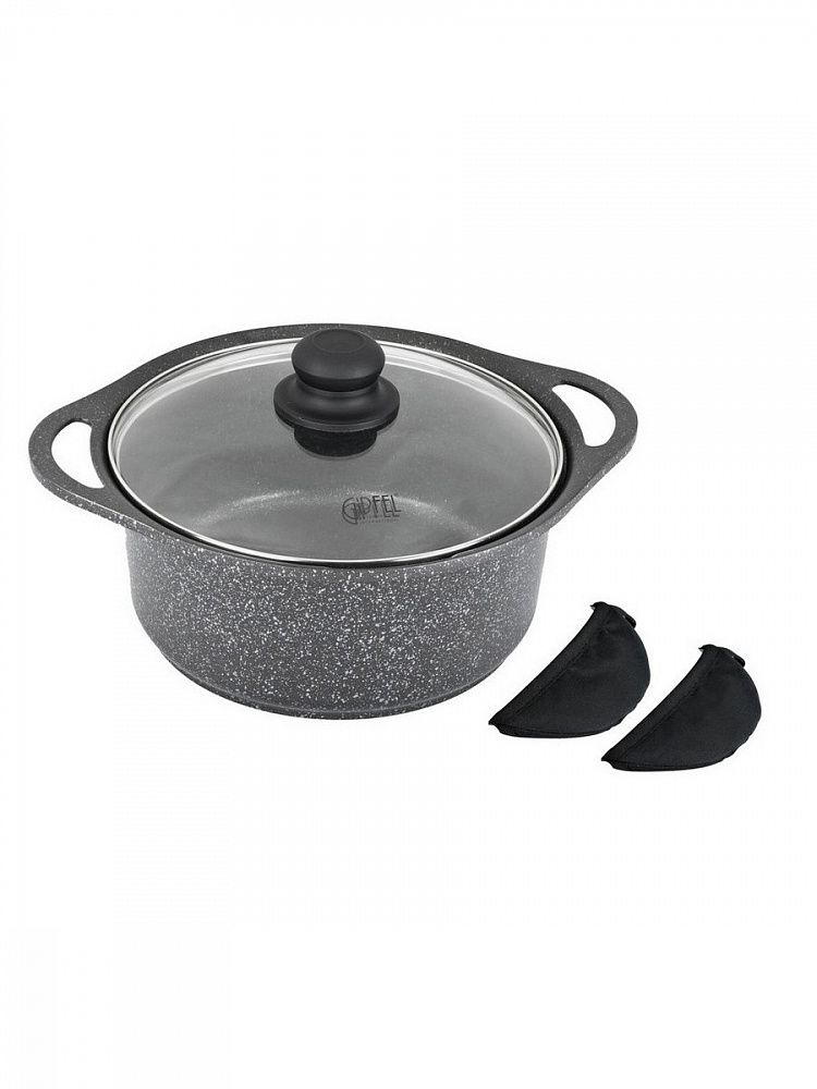 

Кастрюля GIPFEL Zenit 24 см 4.3 л серая (0510)