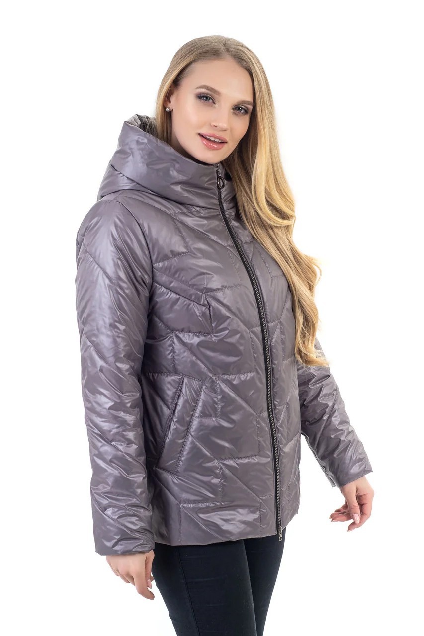 

Женская демисезонная куртка большого размера UF-fashion LR 121  серый, Женская демисезонная куртка большого размера UF-fashion LR 121 52 серый