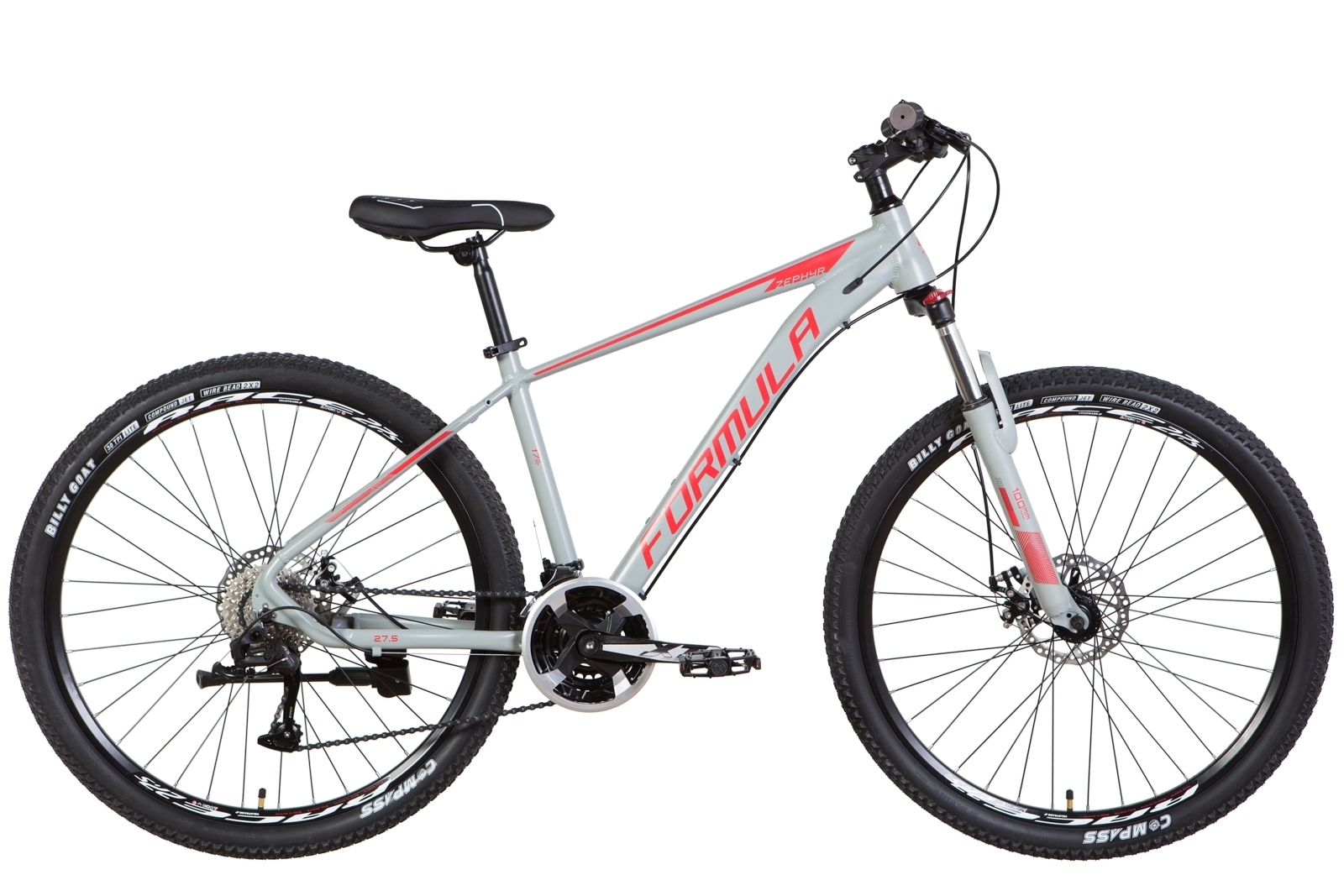 

Велосипед 27.5" Formula ZEPHYR 3.0 DD 17" серо-красный (м) 2022