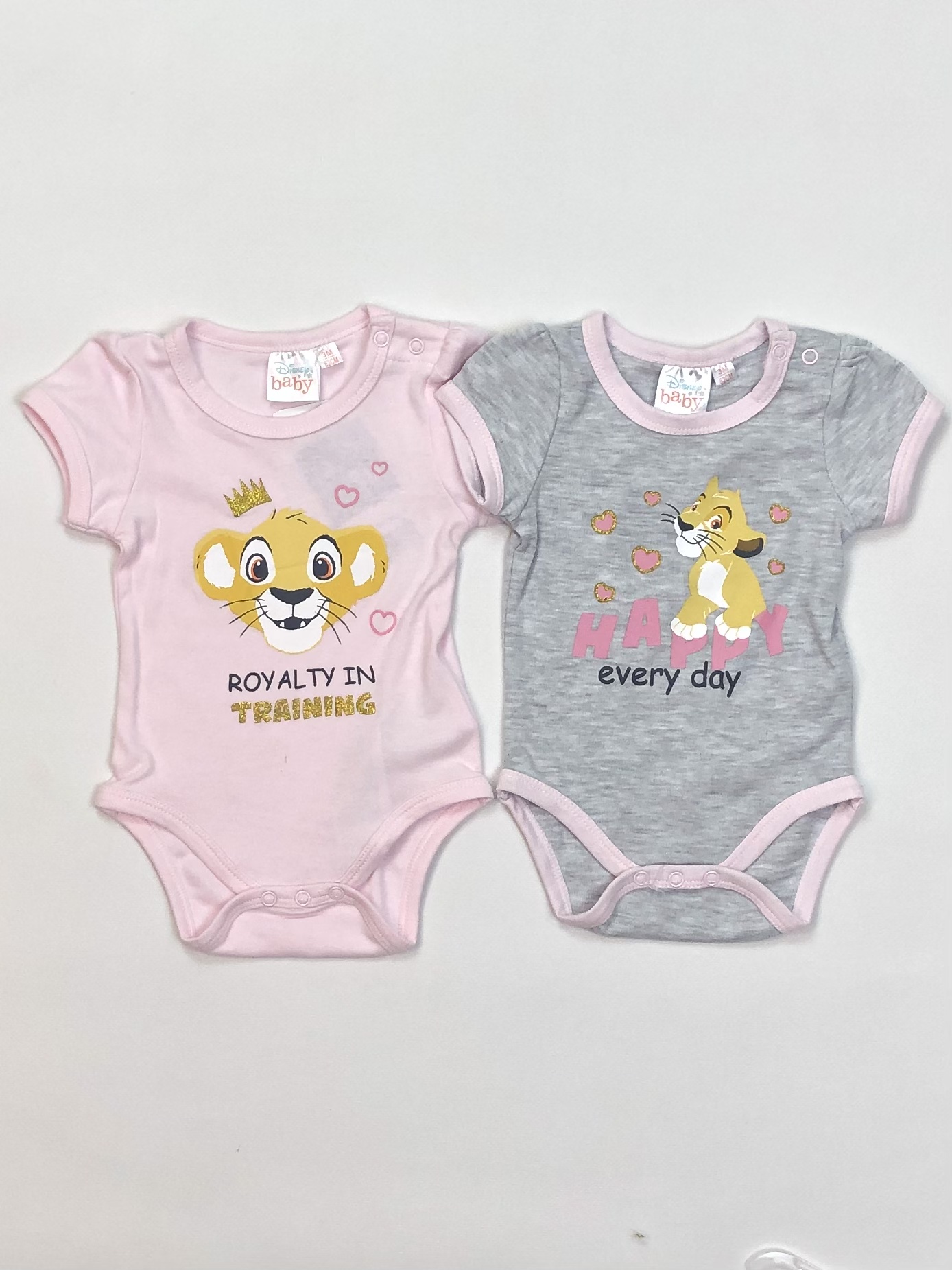 

Набор боди Disney Simba II 62 см Розовый, Серый меланж