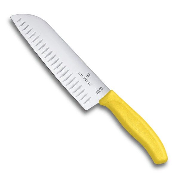 

Нож кухонный Victorinox Santoku 17 cм желтый 6.8526.17L8B