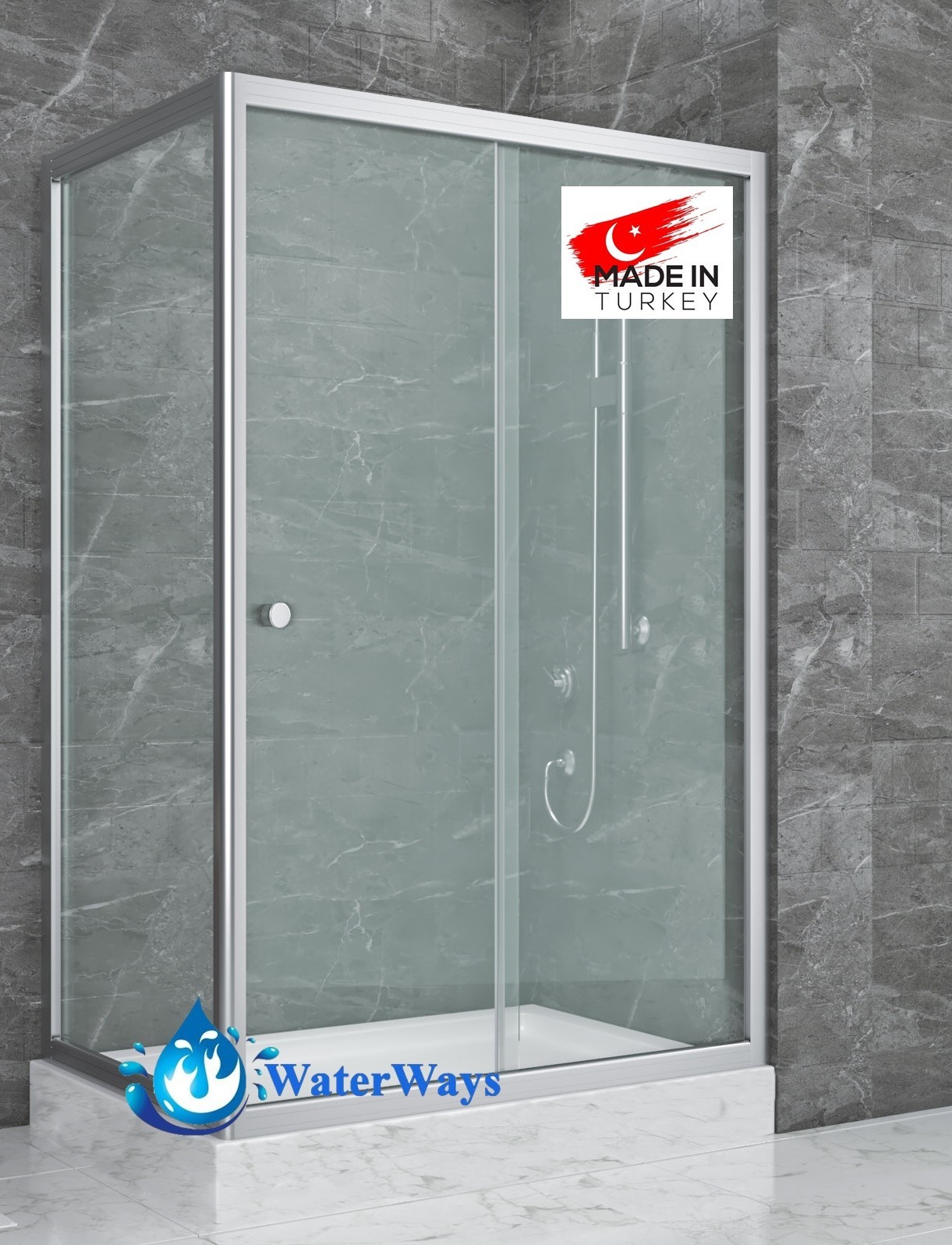 

Душевая кабина Shower Neptun 120x80х190см раздвижная кабина для душа прямоугольная без поддона прозрачное стекло 6мм
