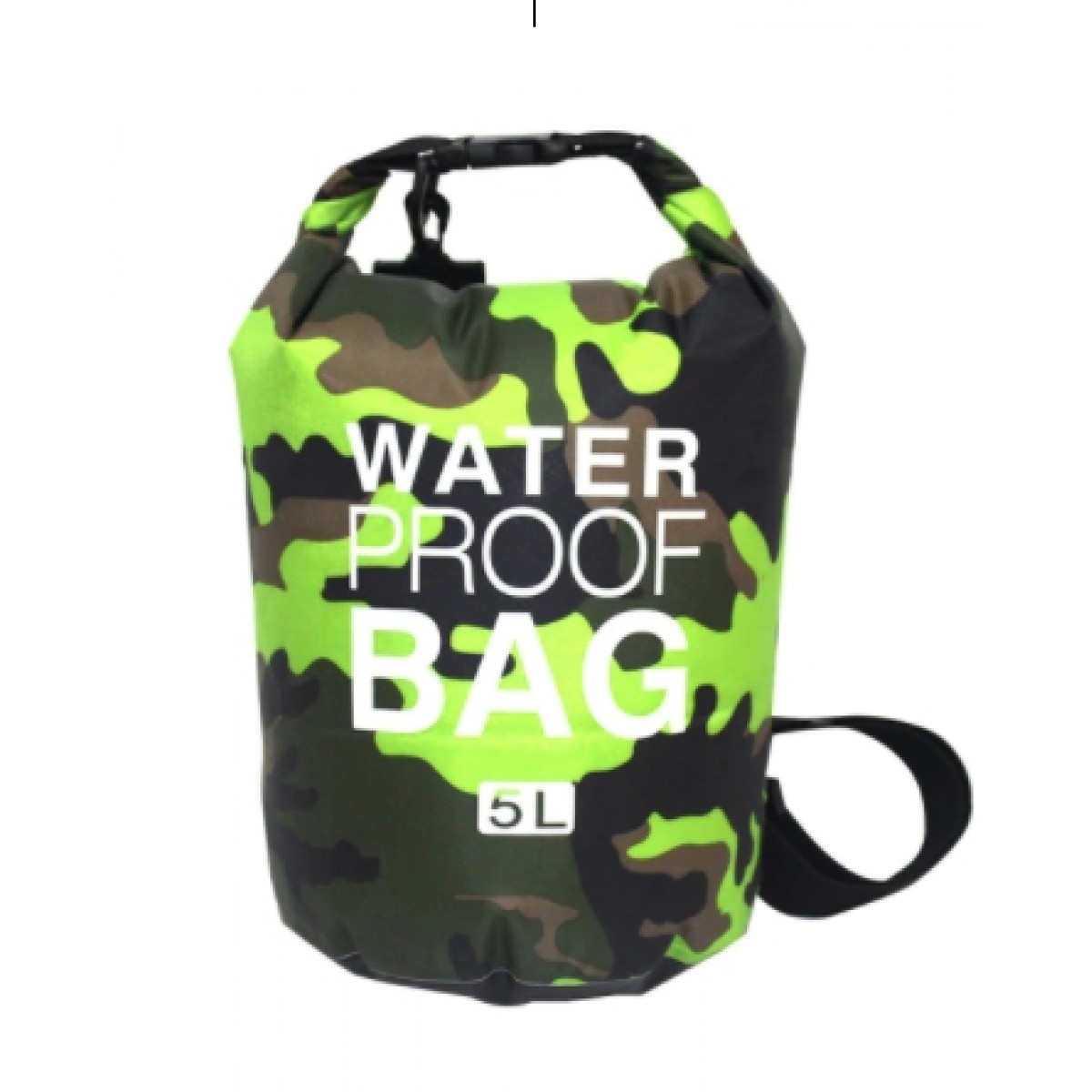 

Гермомешок с плечевым ремнем Water Proff BAG 5 литров полистер-PVC, водонепроницаемый, зеленый камуфляж
