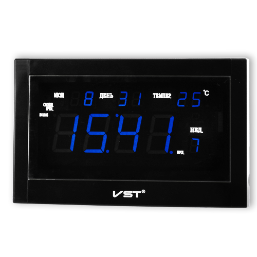 

Часы сетевые VST-771 Т-5 синие, пульт ДУ