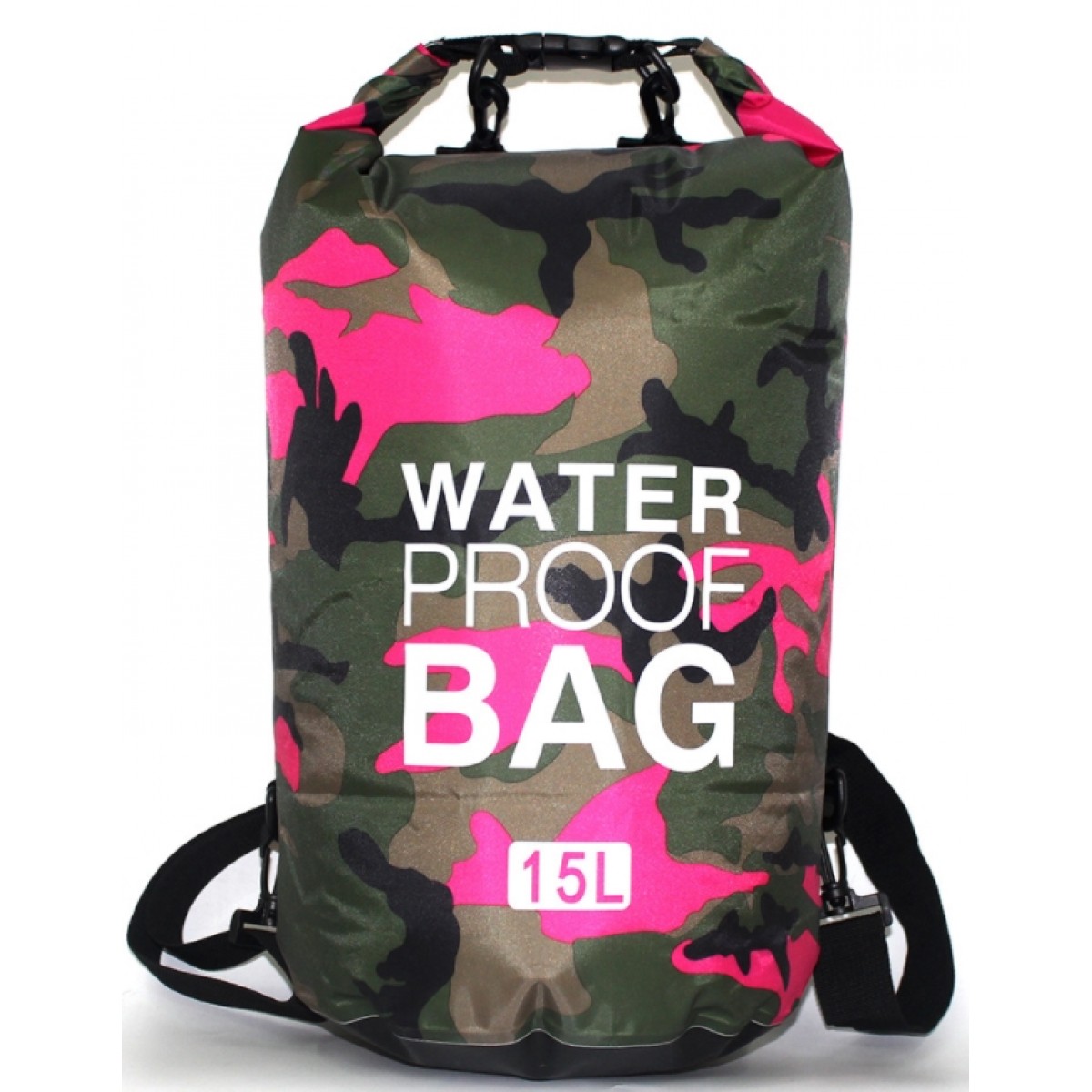 

Гермомешок с плечевым ремнем Water Proff BAG 15 литров полистер-PVC, водонепроницаемый, красный камуфляж