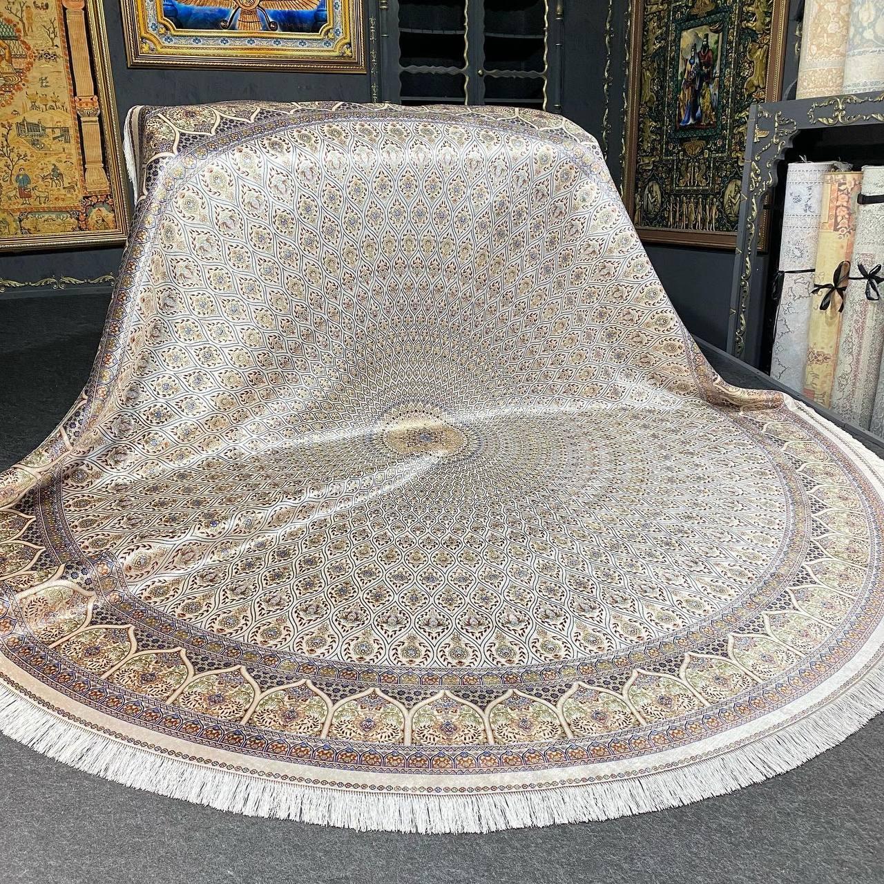 

Ковер Faravahar Silk 300х300 см Кремовый с серебристым (D-1085)