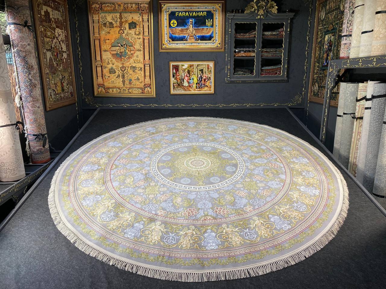 

Ковер Faravahar Versace 300х300 см Серый с оливковым (S-0946)