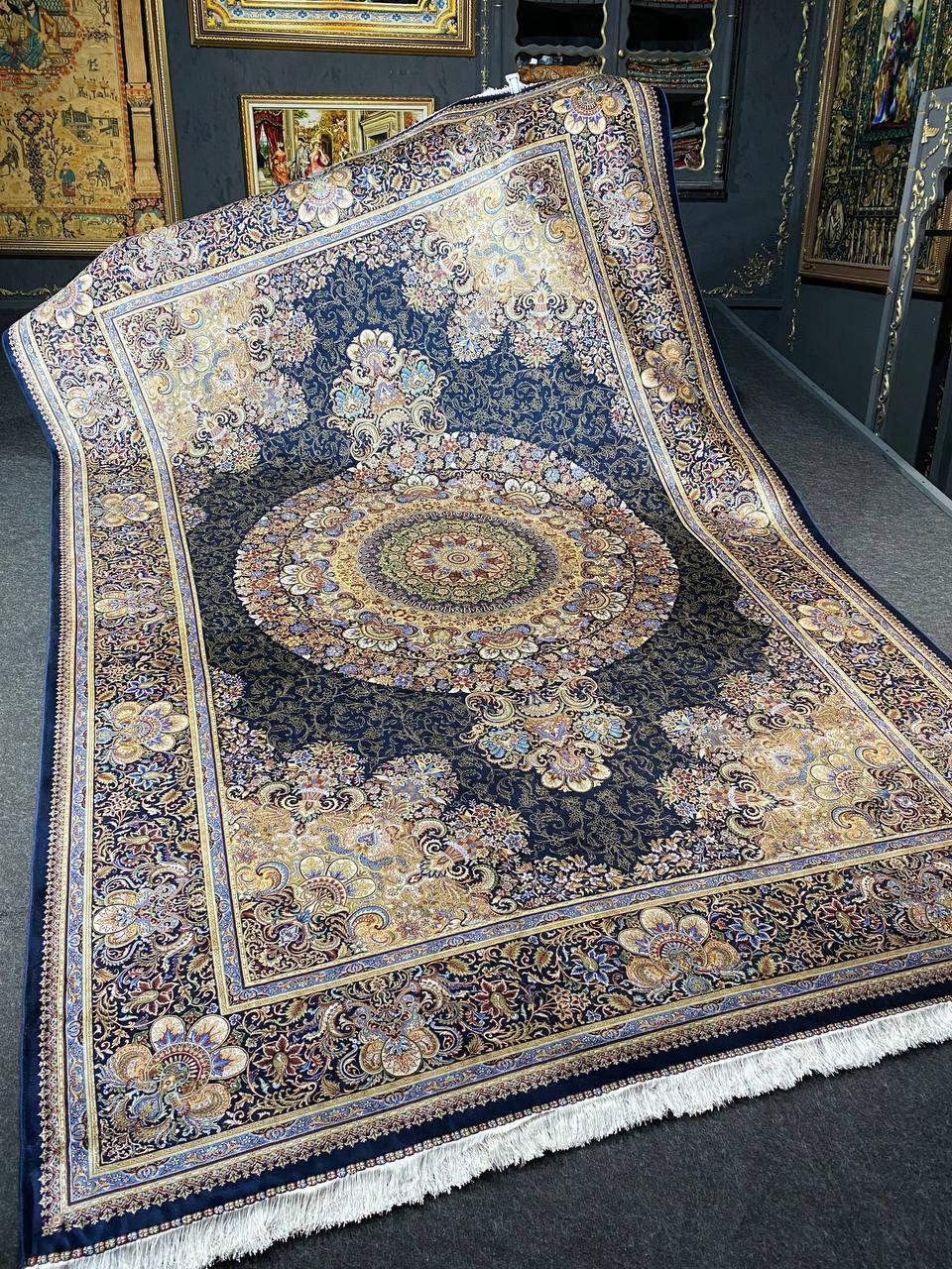 

Ковер Faravahar Silk 200х300 см Синий с золотистым (S-0987)