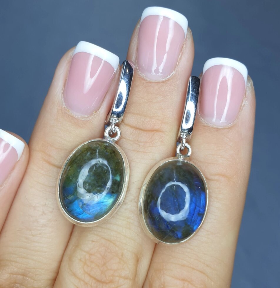 

Сережки серебряные с лабрадором 11,05 г