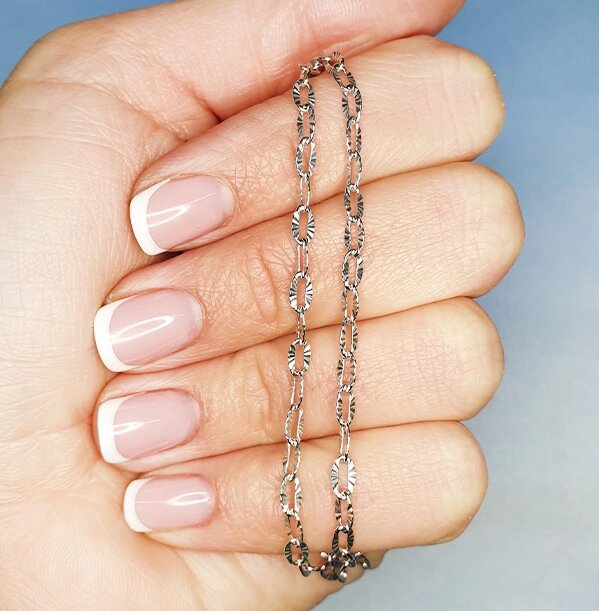 

Серебряная цепочка "Якорная плоская алмаз" 55 4,72 г