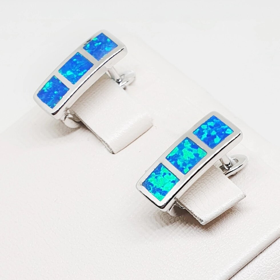 

Сережки серебряные с голубым опалом 4,79 г