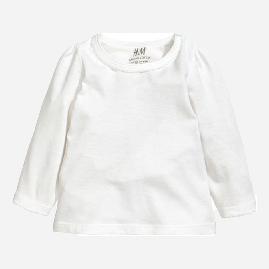 

Лонгслив H&M 6358969 74 см Белый