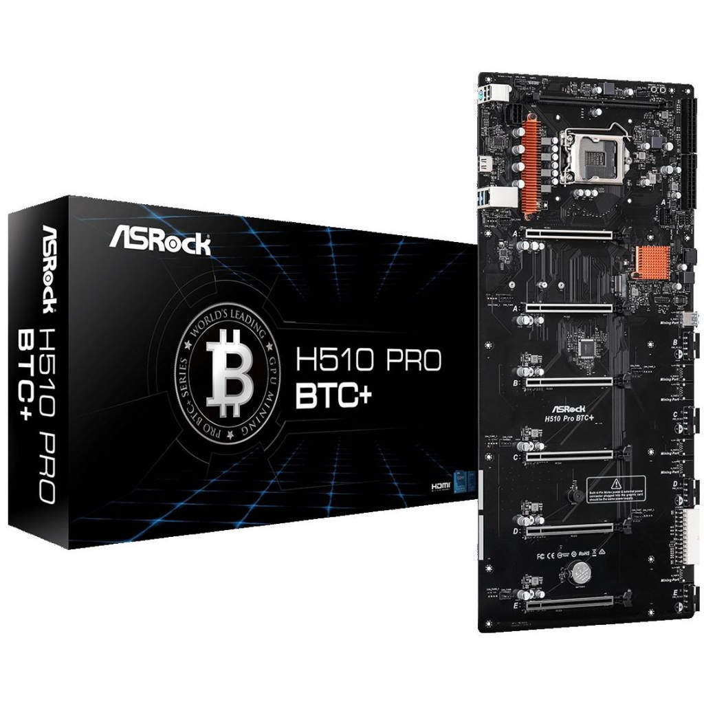 

Материнская плата ASRock H510PROBTC+ (H510 PRO BTC+)