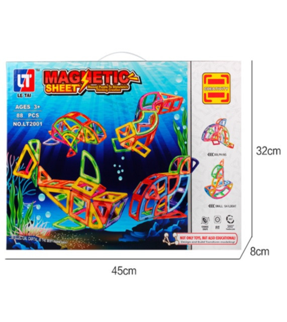 

Магнитный конструктор "Magnetic Sheet" 88 деталей LT2001