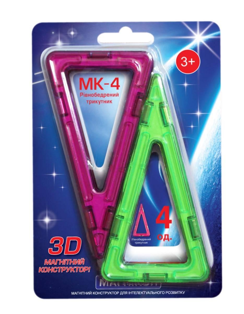 

Магнитный конструктор "Магникон" МК-4-РТ, равнобедренный треугольник, 4 шт.