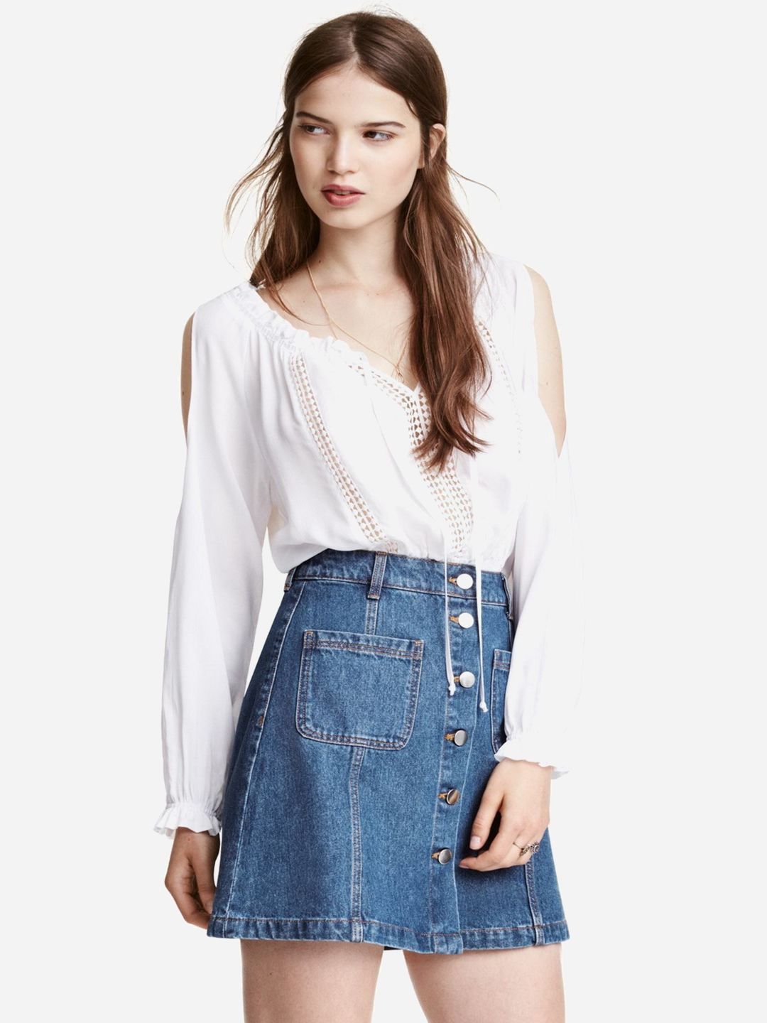 

Топ H&M 0426985-4  Белый, Топ H&M 0426985-4 34 Белый