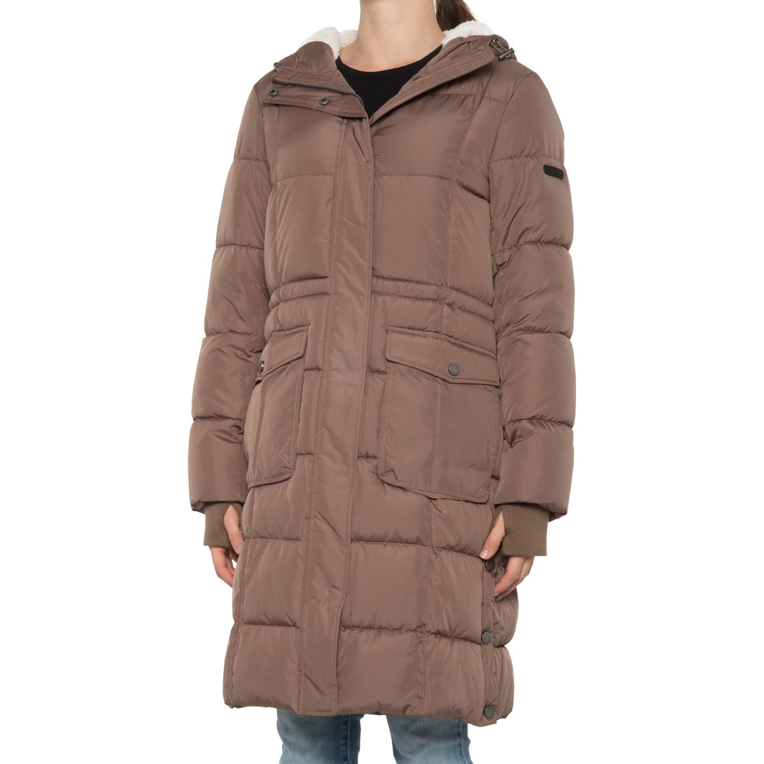 

Куртка Lucky Brand Maxi Puffer Coat - Insulated, Sherpa-Lined Hood Taupe,  (42, Куртка Lucky Brand Maxi Puffer Coat - Insulated, Sherpa-Lined Hood Taupe, XS (42)