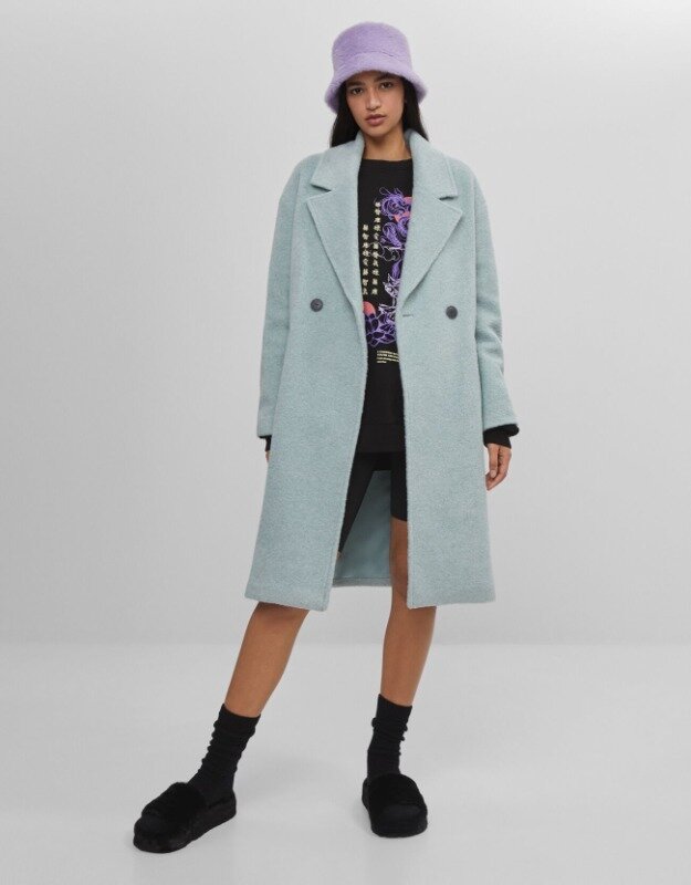 

Пальто Bershka 6445/599/321  мятный, Пальто Bershka 6445/599/321 M мятный
